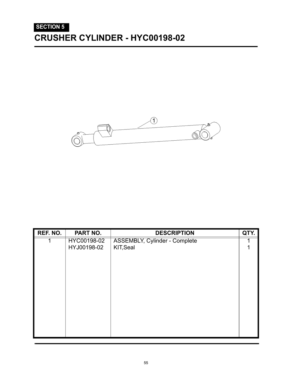 MiniMax - PG 055 - Section 5 - CRUSHER CYLINDER - HYC00198-02