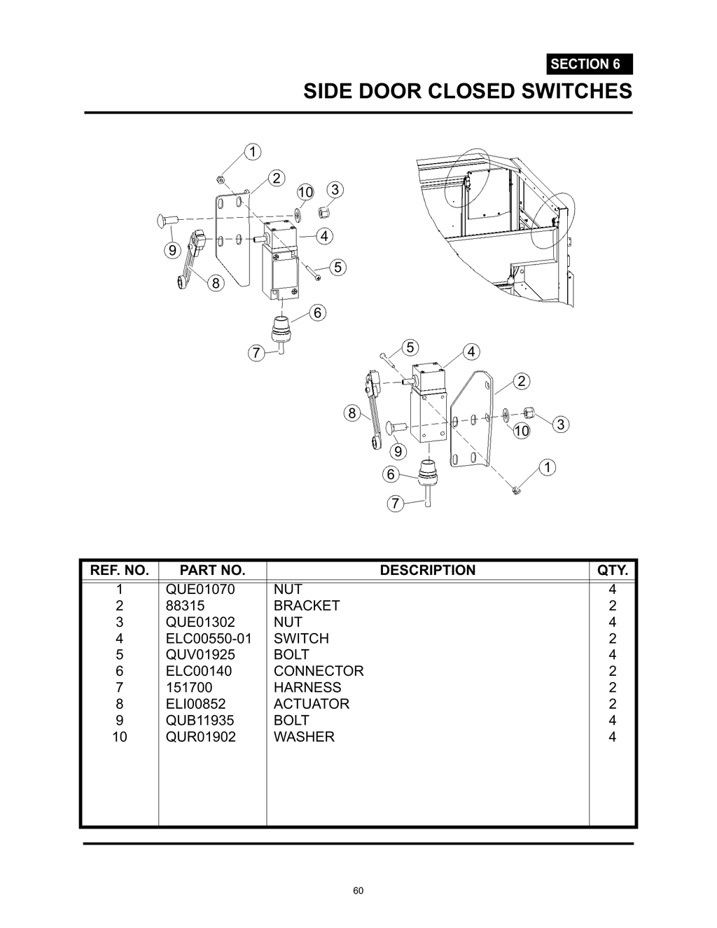 MiniMax - PG 060 - Section 6 - SIDE DOOR CLOSED SWITCHES
