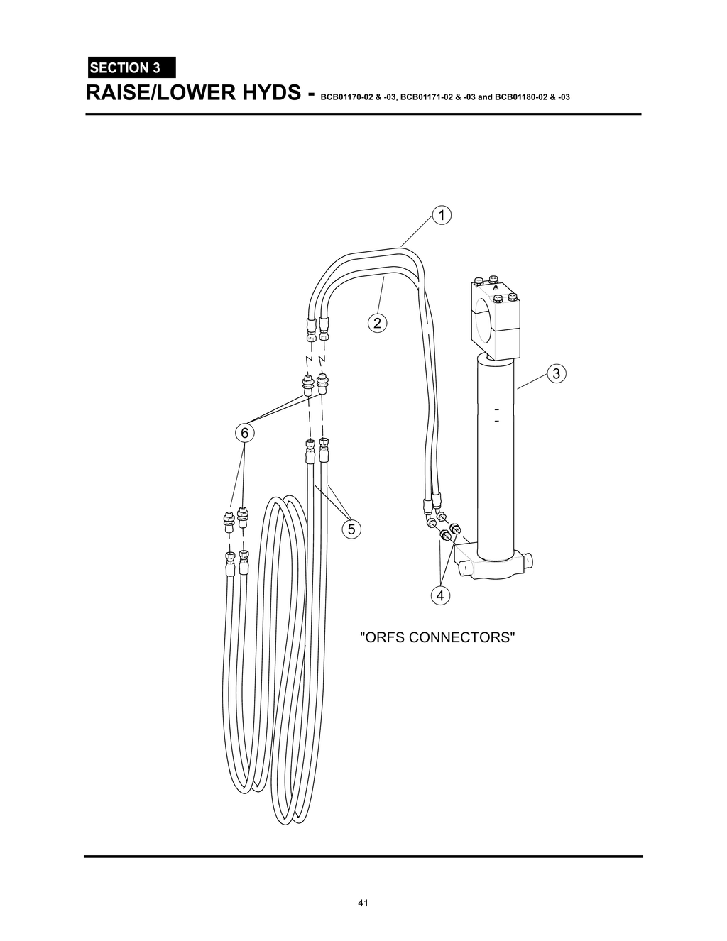 Section 3 - Raise/Lower Hyds - ORFS CONNECTORS