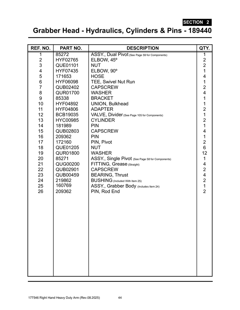 ASSY., Grabber Head  (189440)