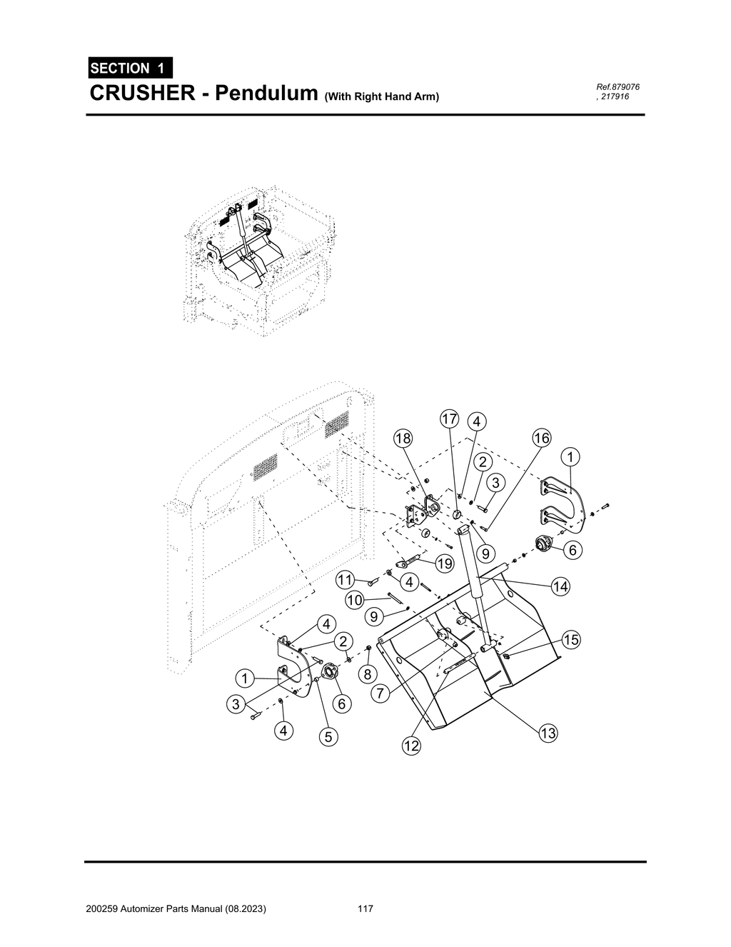 Automizer - PG 117 - Section 1 - CRUSHER - Pendulum (With Right Hand Arm) 879076 , 217916