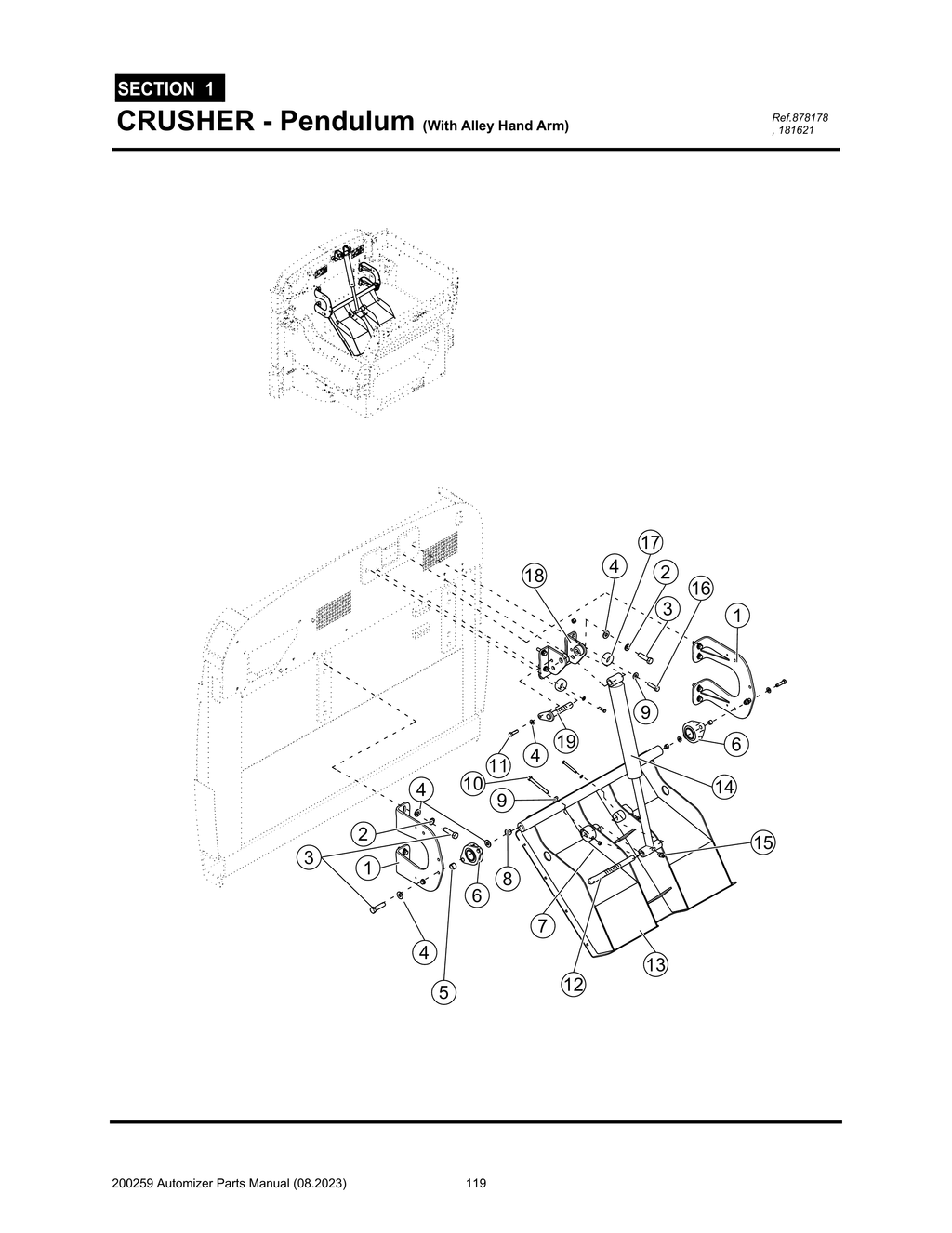 Automizer - PG 119 - Section 1 - CRUSHER - Pendulum (With Alley Hand Arm) 878178 , 181621