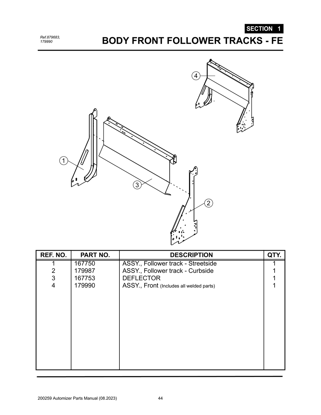 Automizer - PG 044 - Section 1 - BODY FRONT FOLLOWER TRACKS - FE 