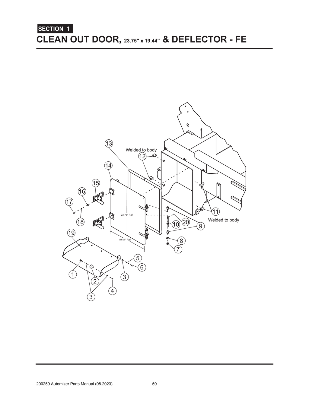 Automizer - PG 059 - Section 1 - CLEAN OUT DOOR, 23.75