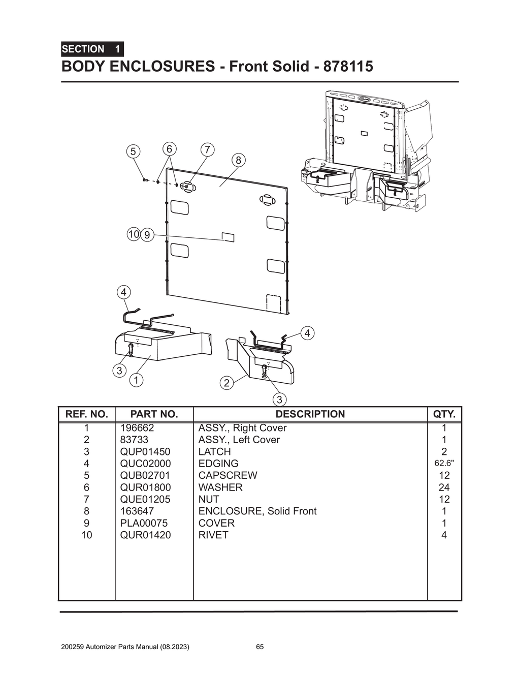 Automizer - PG 065 - Section 1 - BODY ENCLOSURES - Front Solid - 878115 