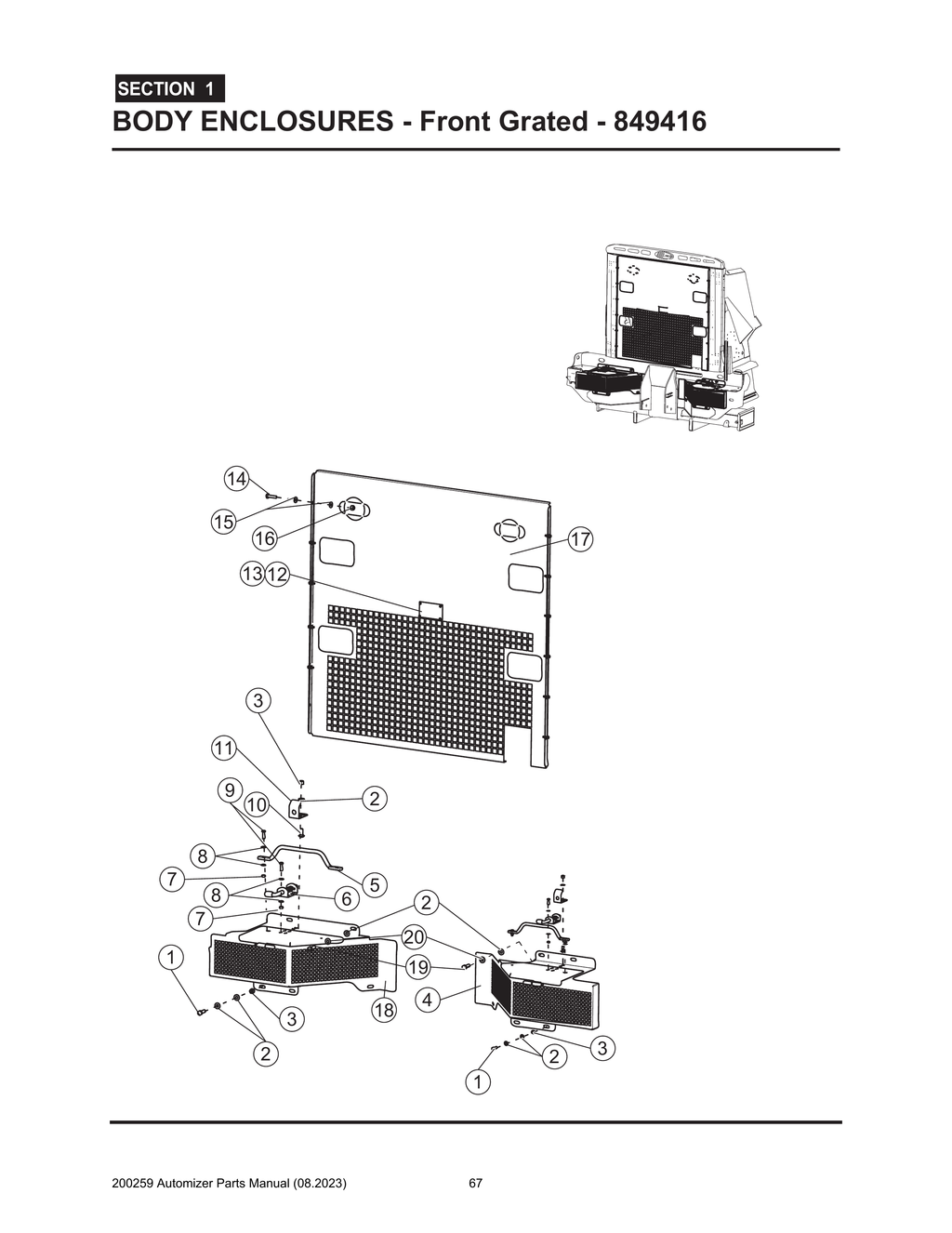 Automizer - PG 067 - Section 1 - BODY ENCLOSURES - Front Grated - 849416
