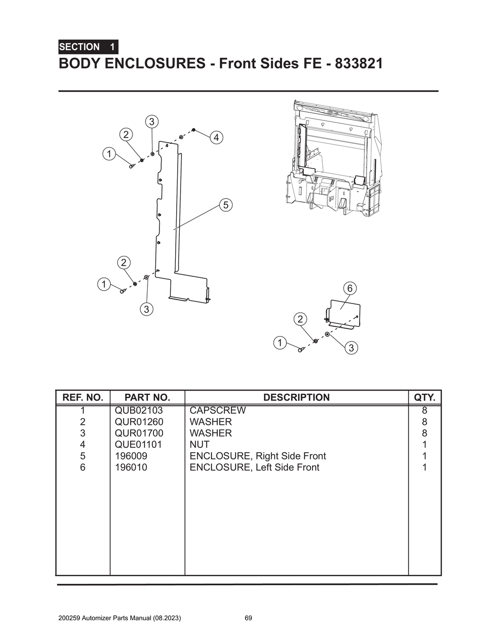 Automizer - PG 069 - Section 1 - BODY ENCLOSURES - Front Sides FE - 833821