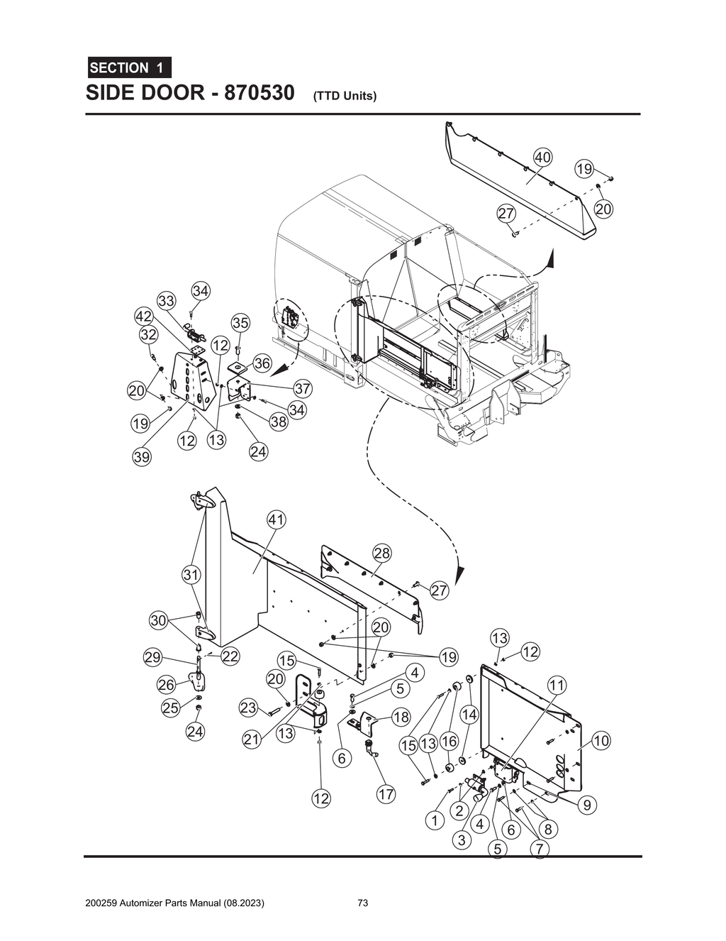 Automizer - PG 073 - Section 1 - SIDE DOOR - 870530 (TTD Units)