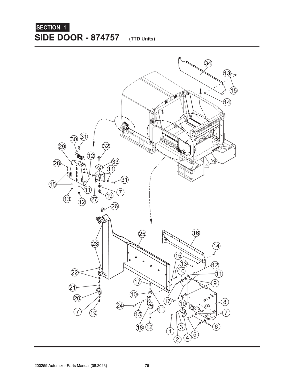 Automizer - PG 075 - Section 1 - SIDE DOOR - 874757 (TTD Units)