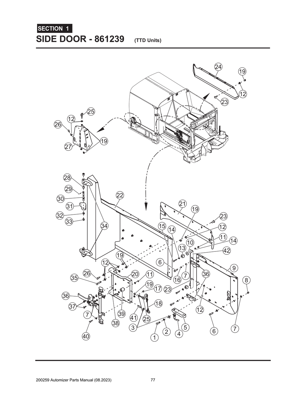 Automizer - PG 077 - Section 1 - SIDE DOOR - 861239 (TTD Units) 