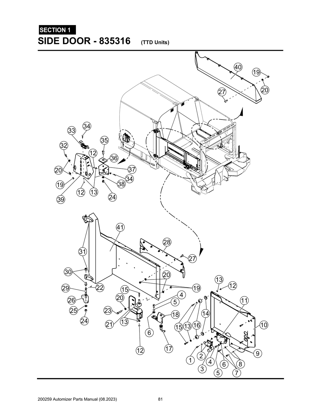Automizer - PG 081 - Section 1 - SIDE DOOR - 835316 (TTD Units) 