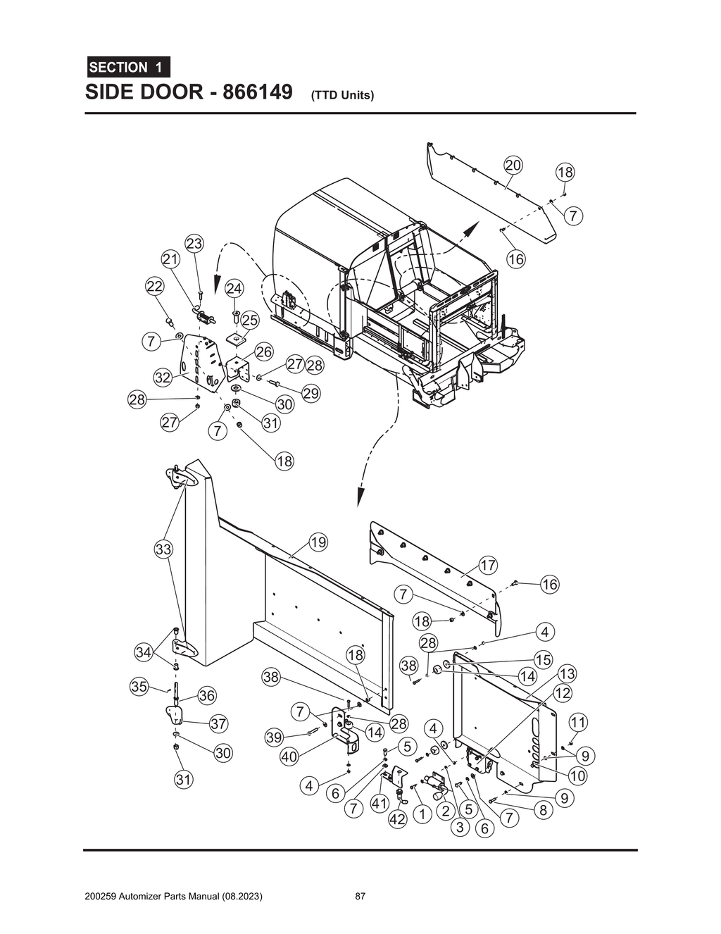 Automizer - PG 087 - Section 1 - SIDE DOOR - 866149 (TTD Units) 