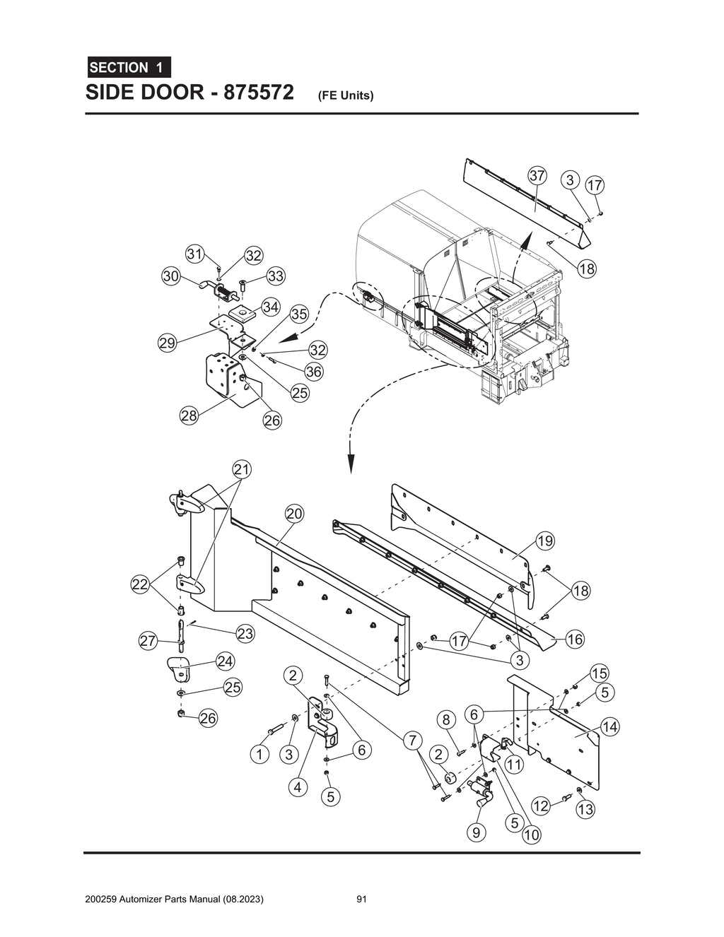 Automizer - PG 091 - Section 1 - SIDE DOOR - 875572 (FE Units)