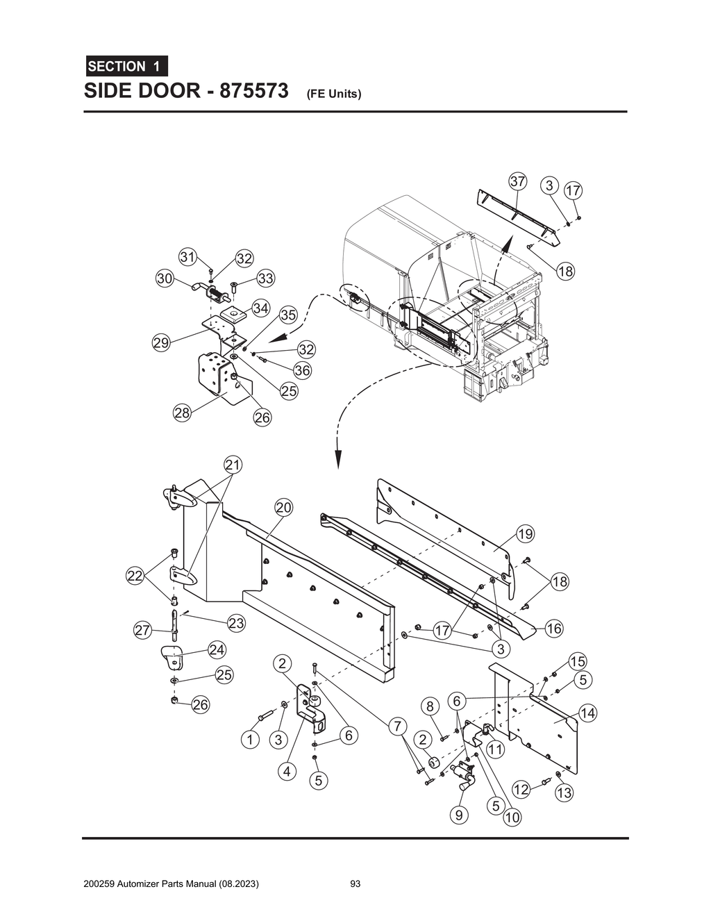 Automizer - PG 093 - Section 1 - SIDE DOOR - 875573 (FE Units)