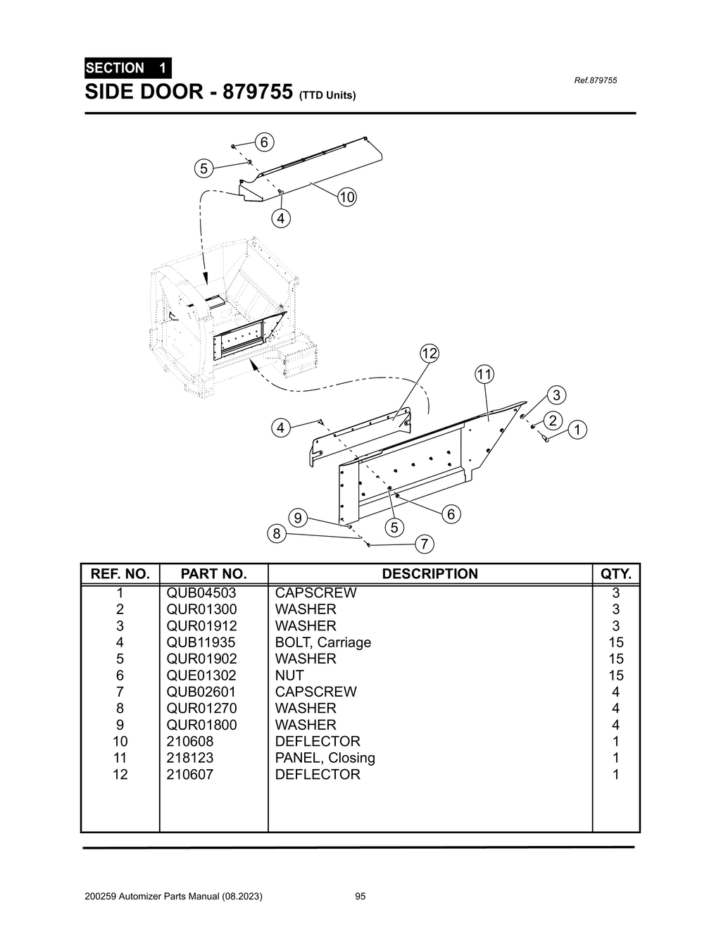 Automizer - PG 095 - Section 1 - SIDE DOOR - 875575 (TTD Units)