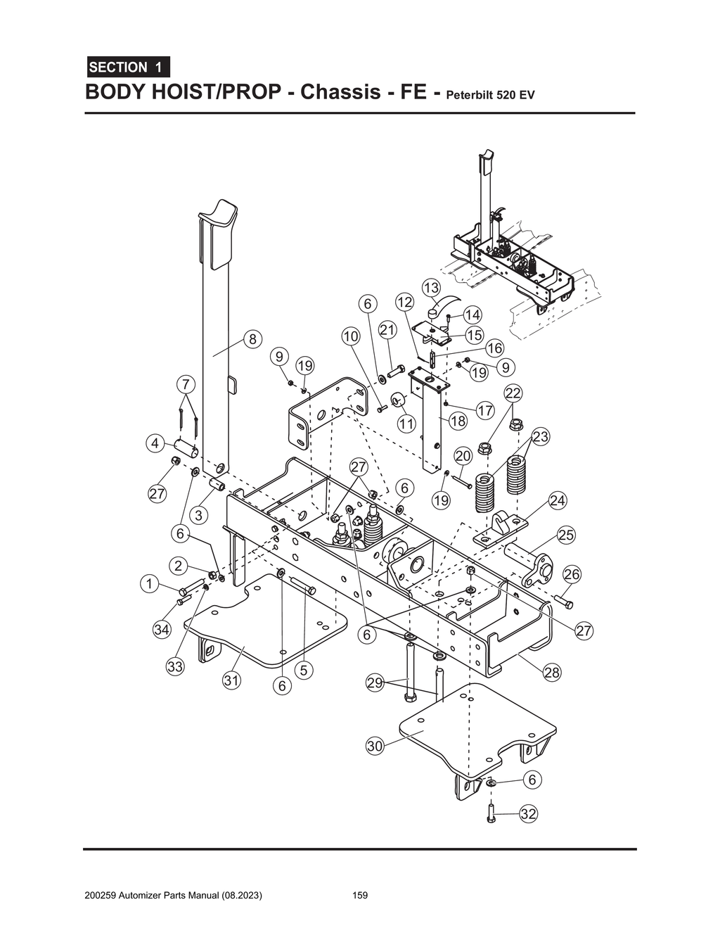 Automizer - PG 159 - Section 1 - BODY HOIST/PROP - Chassis - FE