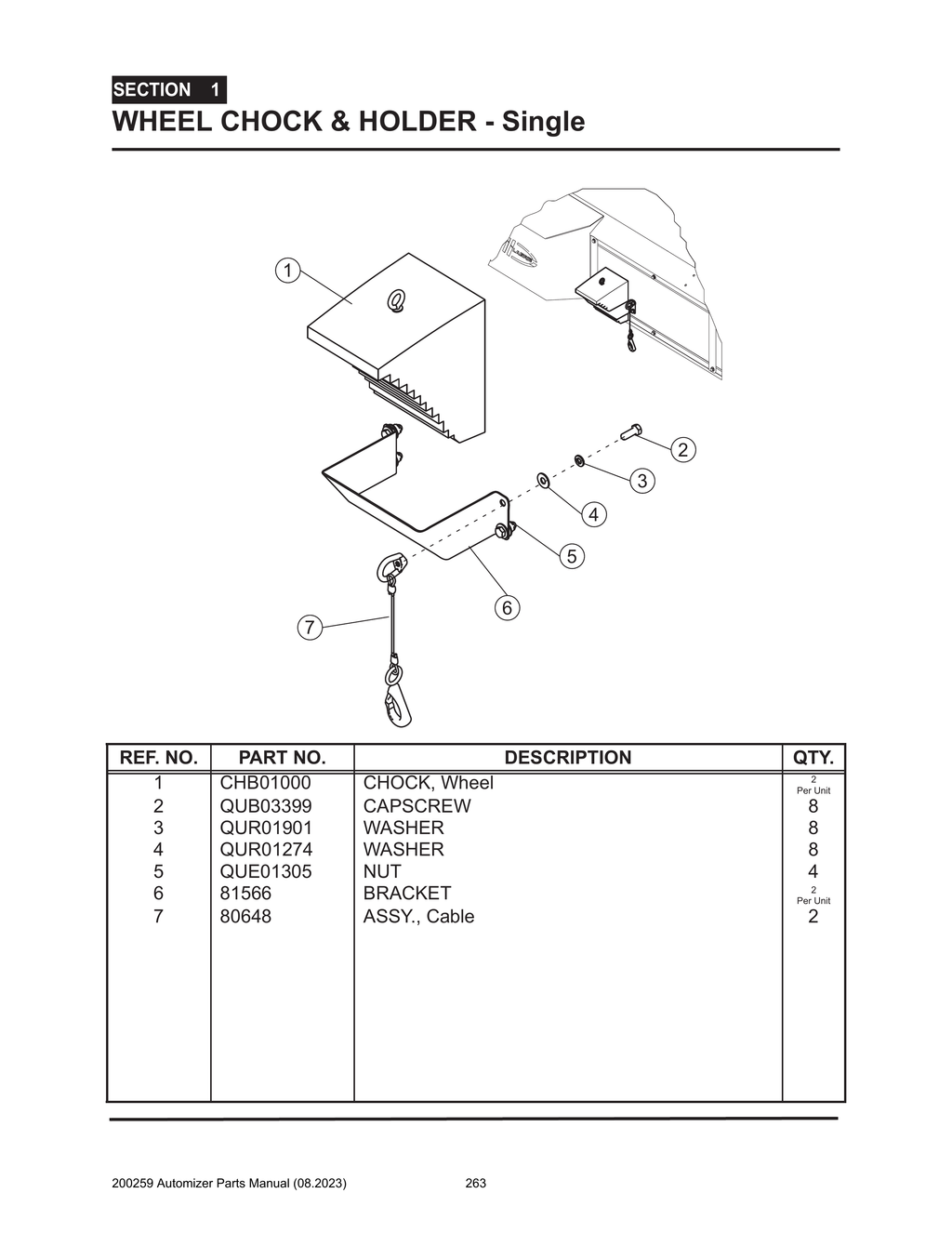 Automizer - PG 263 - Section 1 - WHEEL CHOCK & HOLDER - Single
