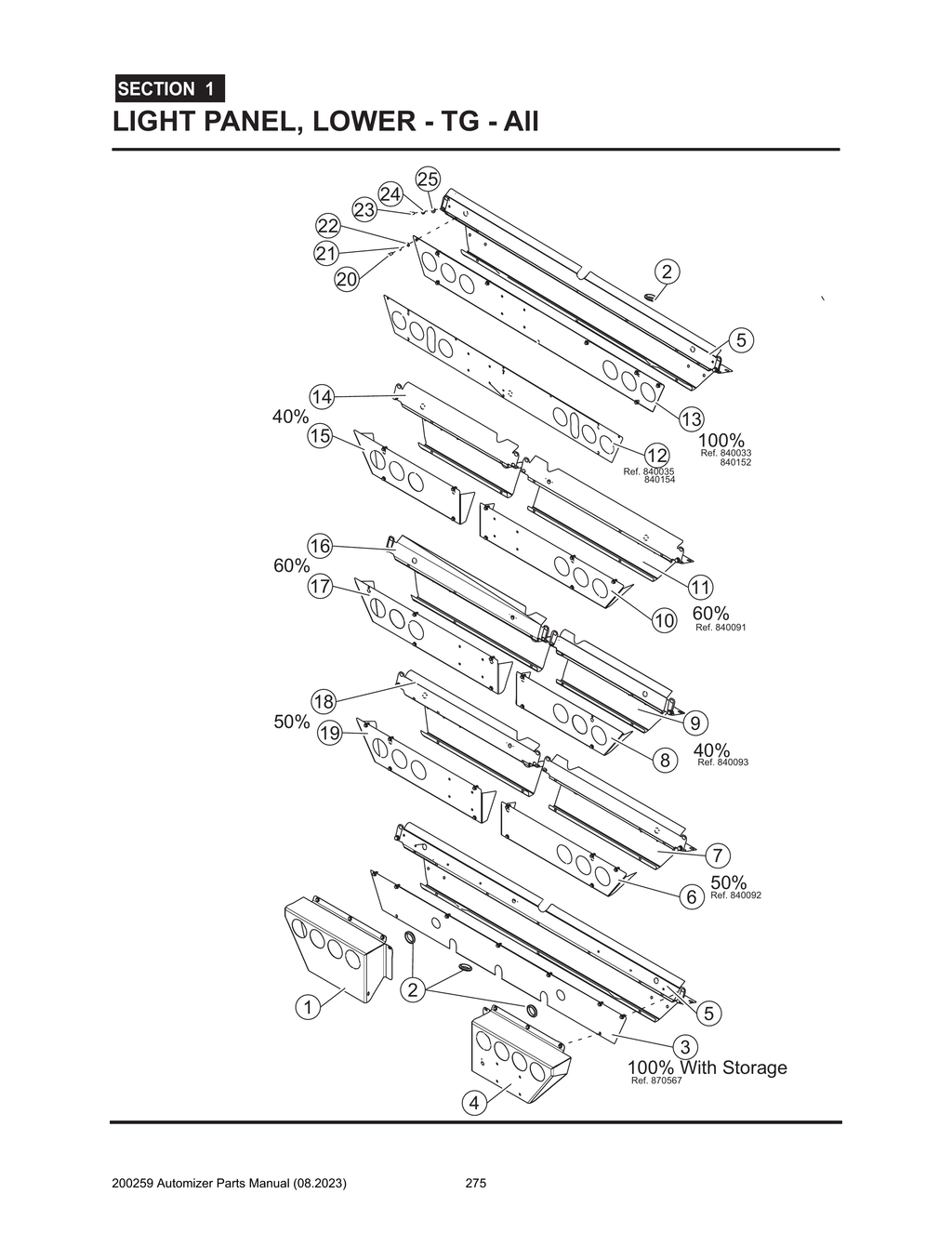 Automizer - PG 275 - Section 1 - LIGHT PANEL, LOWER - TG - All