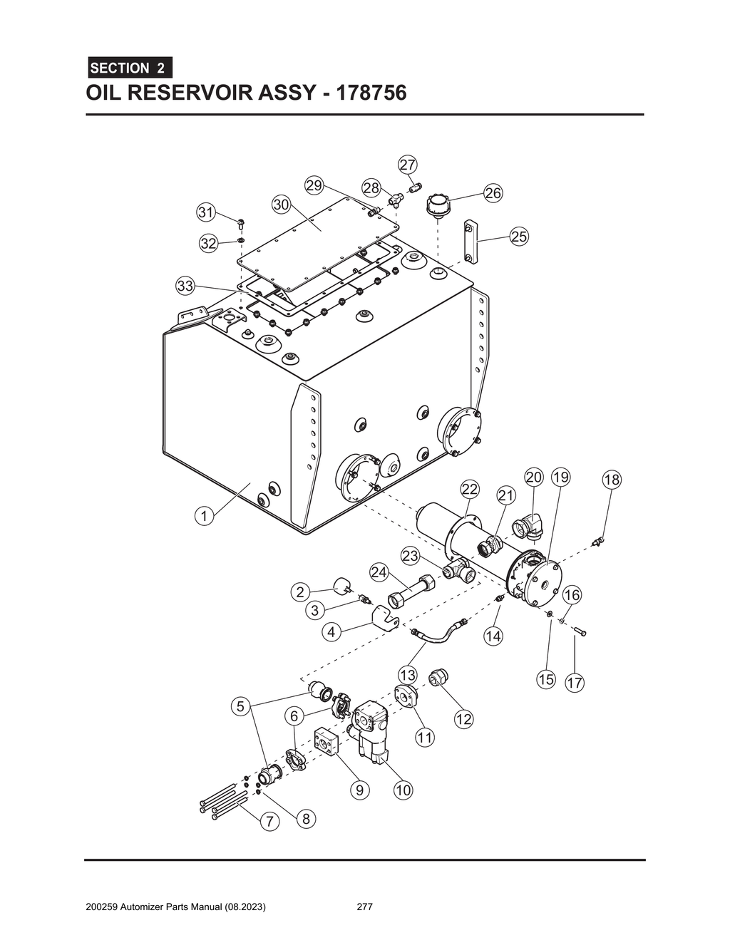 Automizer - PG 277 - Section 2 - OIL RESERVOIR ASSY - 178756 