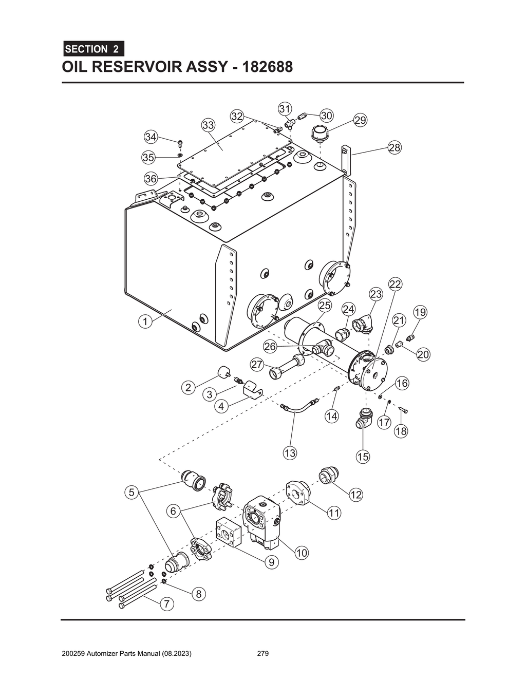 Automizer - PG 279 - Section 2 - OIL RESERVOIR ASSY - 182688 