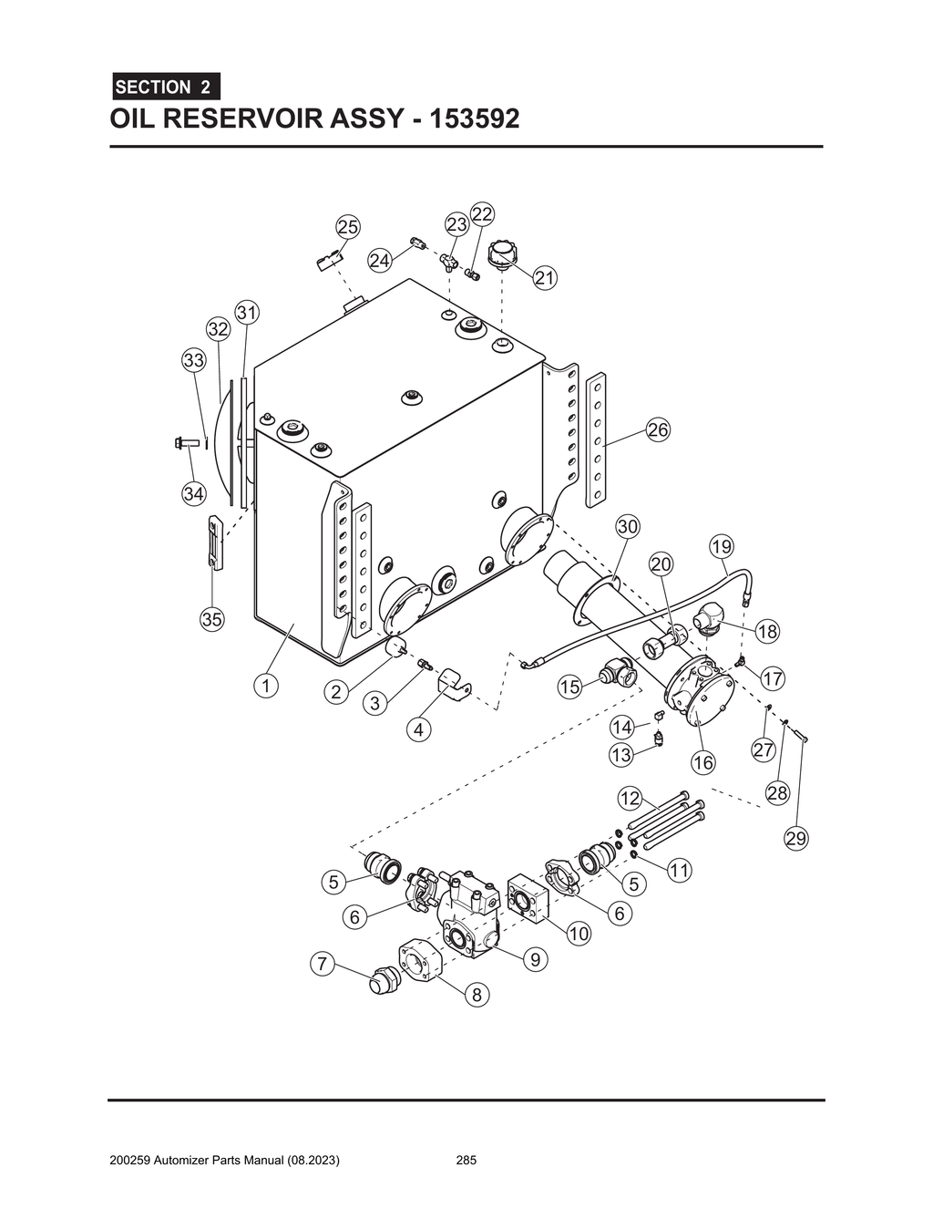 Automizer - PG 285 - Section 2 - OIL RESERVOIR ASSY - 153592