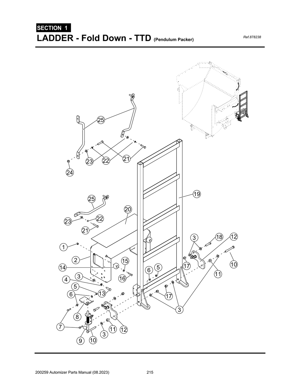 Automizer - PG 215 - Section 1 - LADDER - Fold Down - TTD (Pendulum Packer)