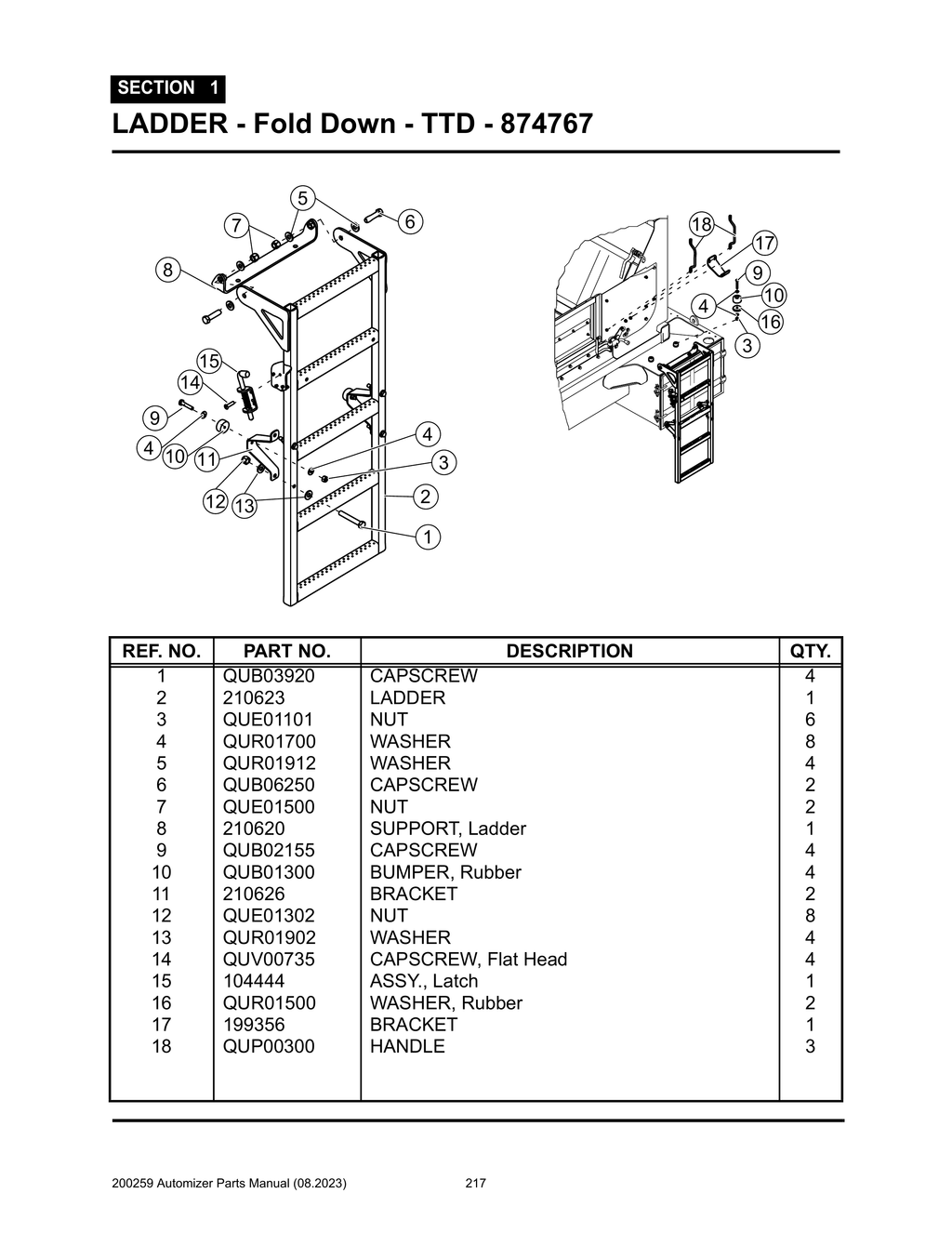 Automizer - PG 217 - Section 1 - LADDER - Fold Down - TTD - 874767