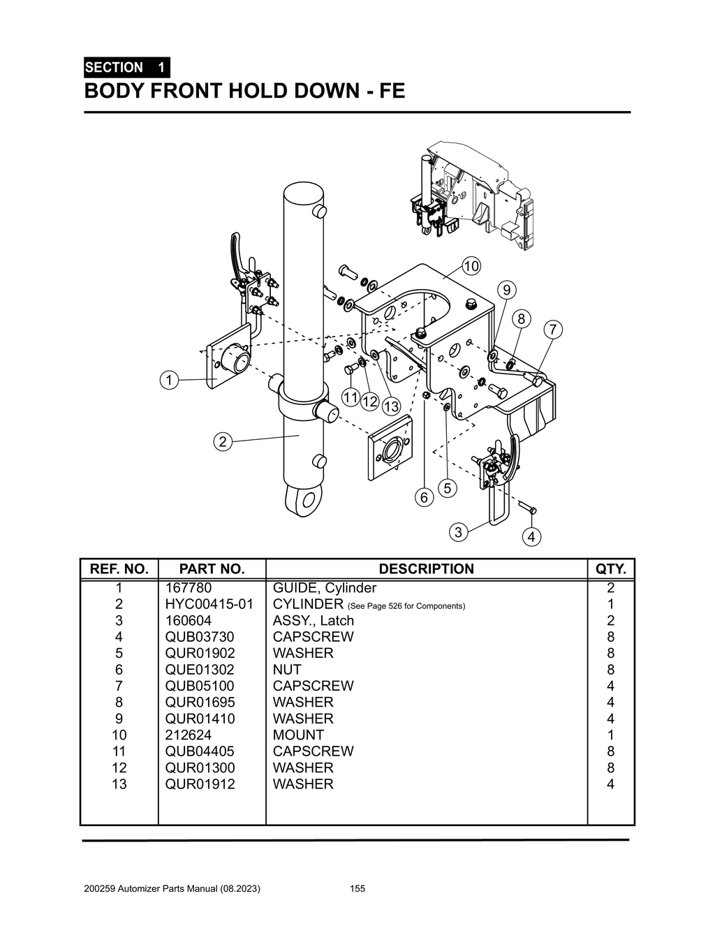 Automizer - PG 155 - Section 1 -  BODY FRONT HOLD DOWN - FE