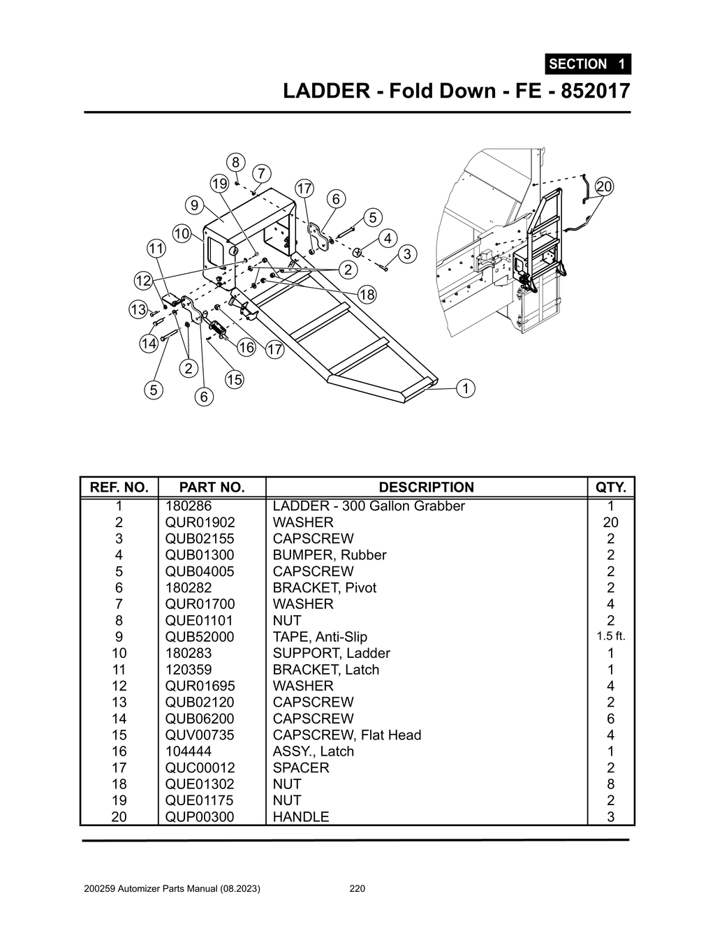 Automizer - PG 220 - Section 1 - LADDER - Fold Down - FE - 852017 