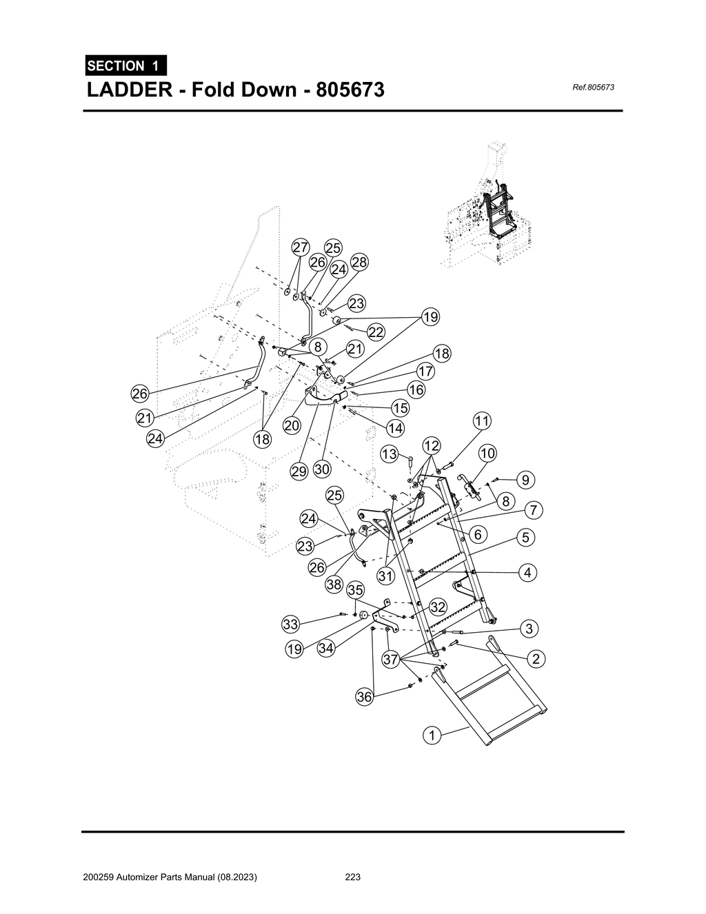 Automizer - PG 223 - Section 1 - LADDER - Fold Down - 805673