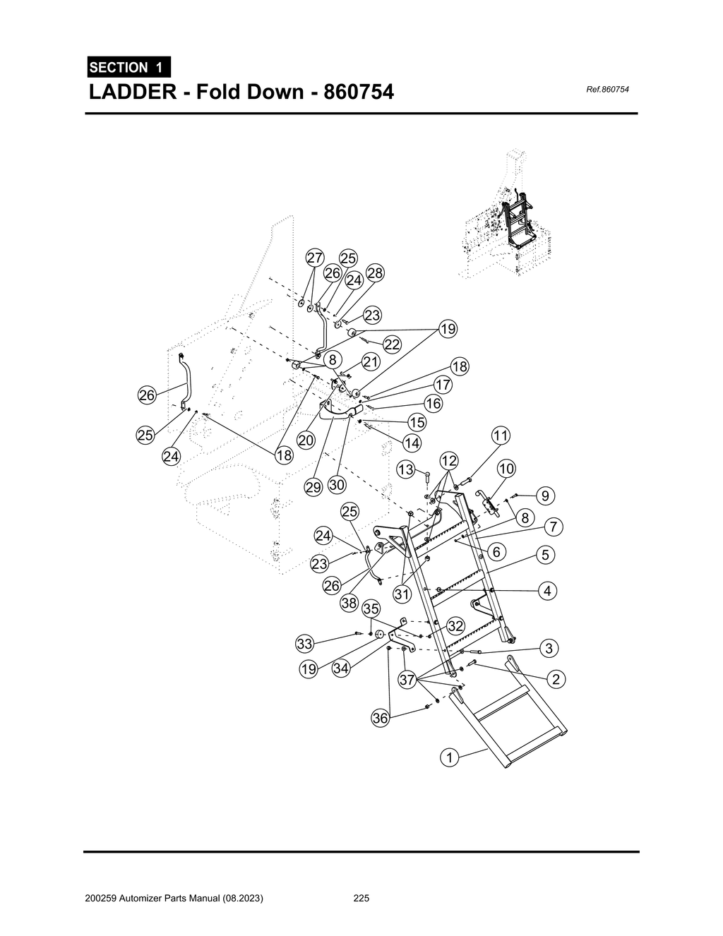 Automizer - PG 225 - Section 1 - LADDER - Fold Down - 860754 