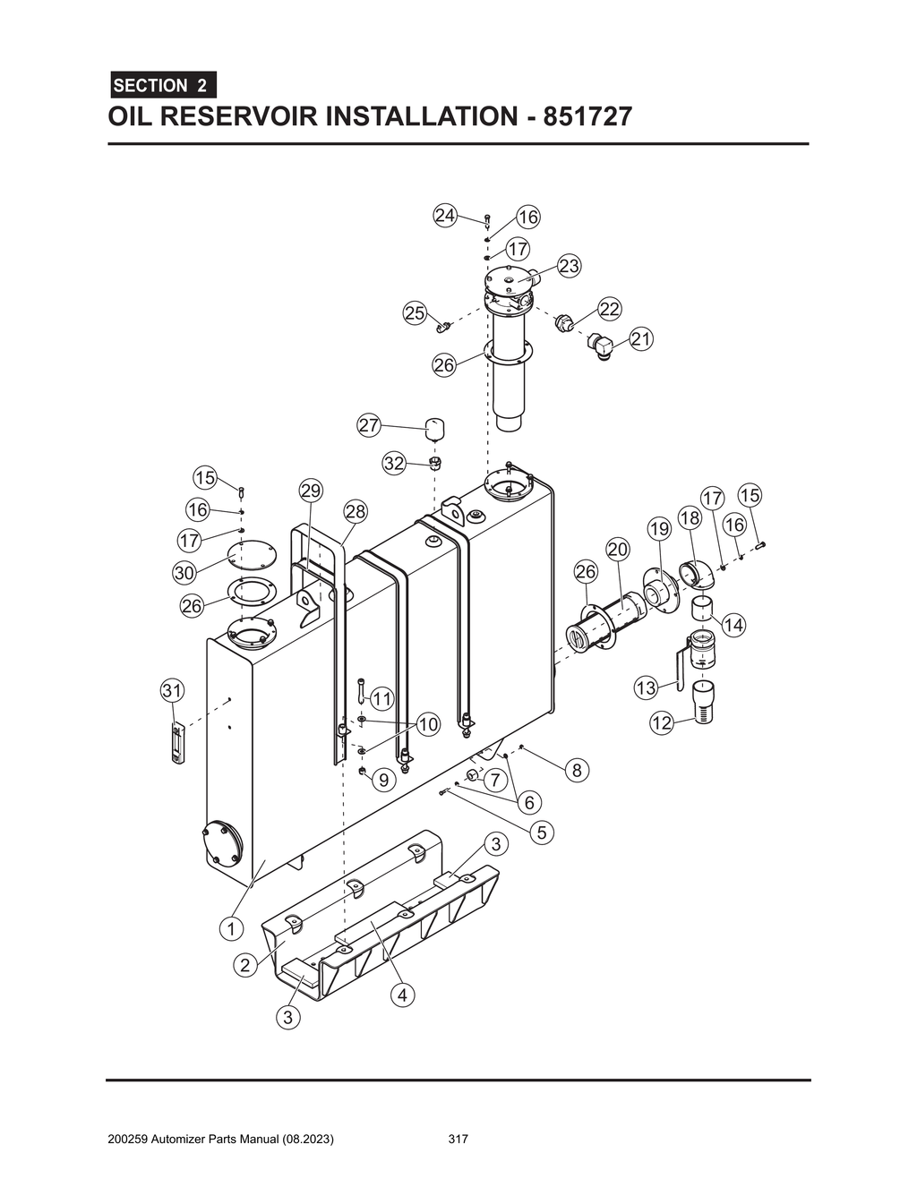 Automizer - PG 317 - Section 2 - OIL RESERVOIR INSTALLATION - 851727
