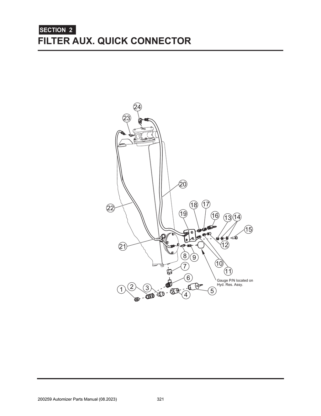 Automizer - PG 321 - Section 2 - FILTER AUX. QUICK CONNECTOR 