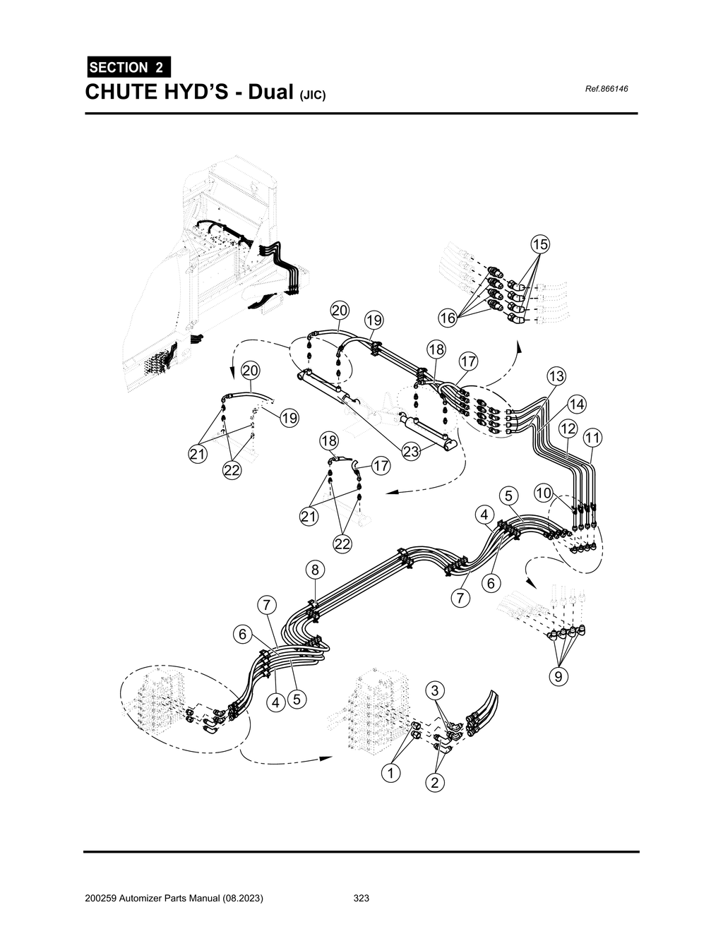 Automizer - PG 323 - Section 2 - CHUTE HYD’S - Dual (JIC)
