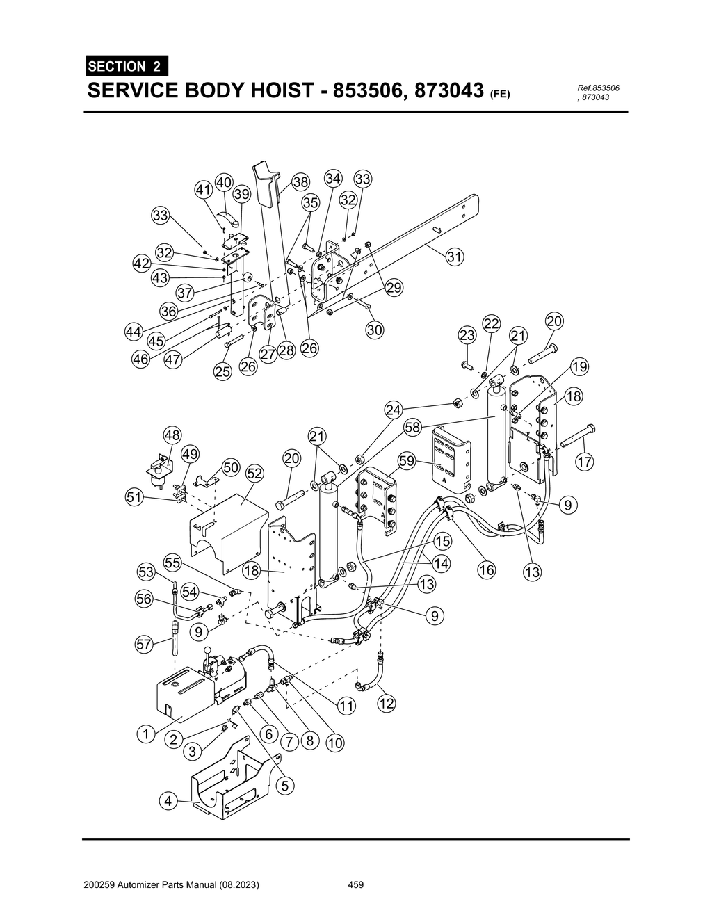 Automizer - PG 459 - Section 2 - SERVICE BODY HOIST - 853506, 873043 (FE)