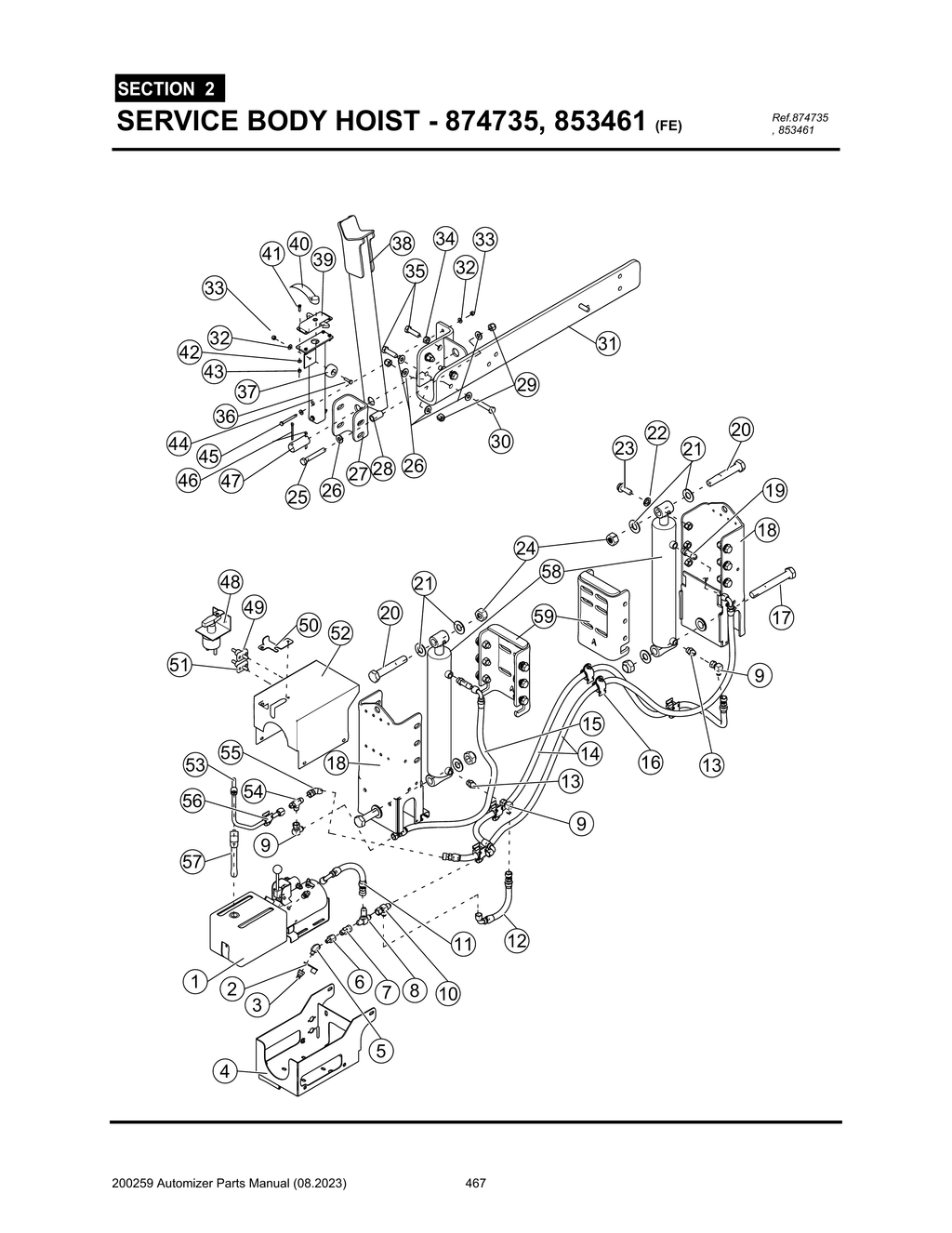 Automizer - PG 467 - Section 2 - SERVICE BODY HOIST - 874735, 853461 (FE)