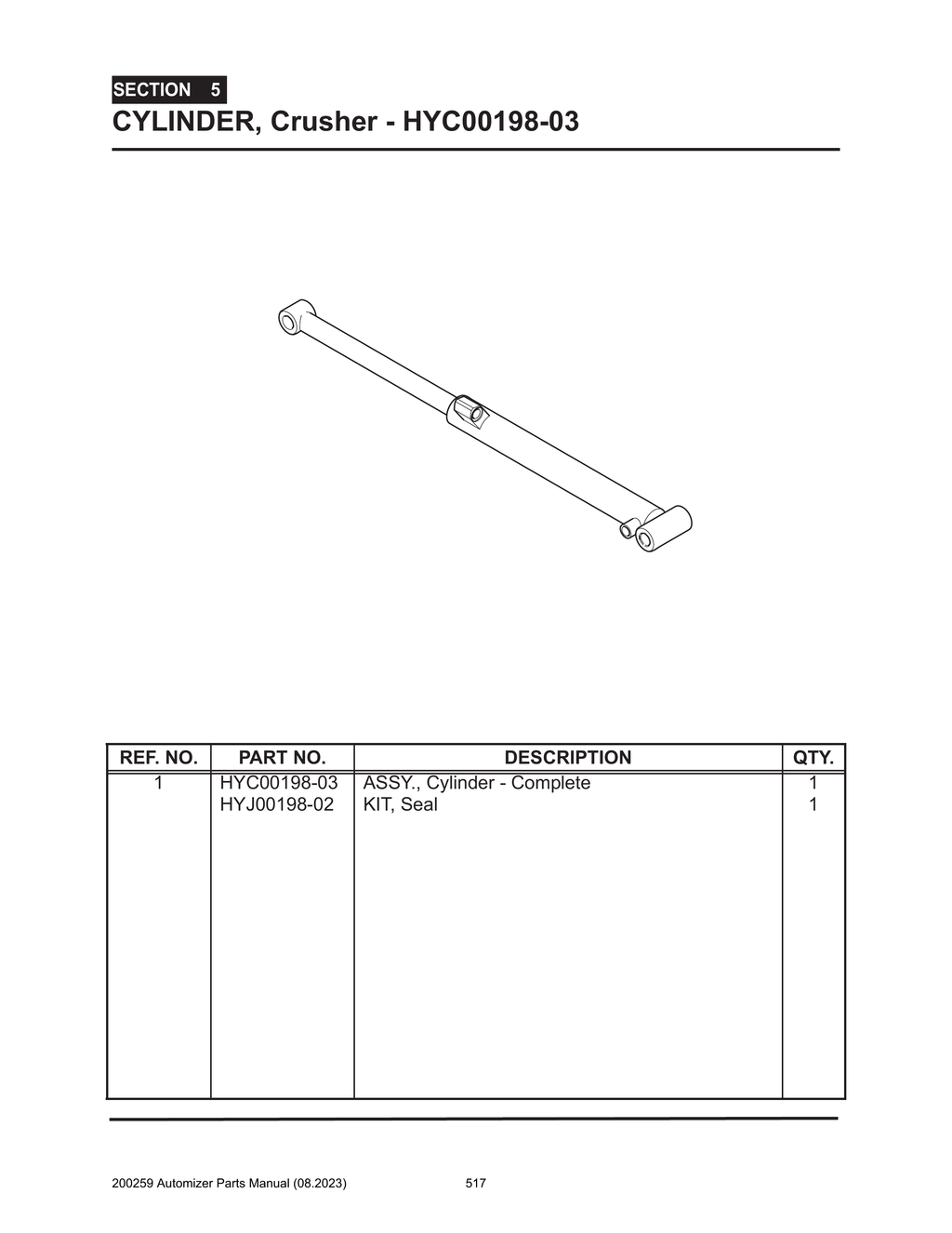 Automizer - PG 517 - Section 5 - CYLINDER, Crusher - HYC00198-03