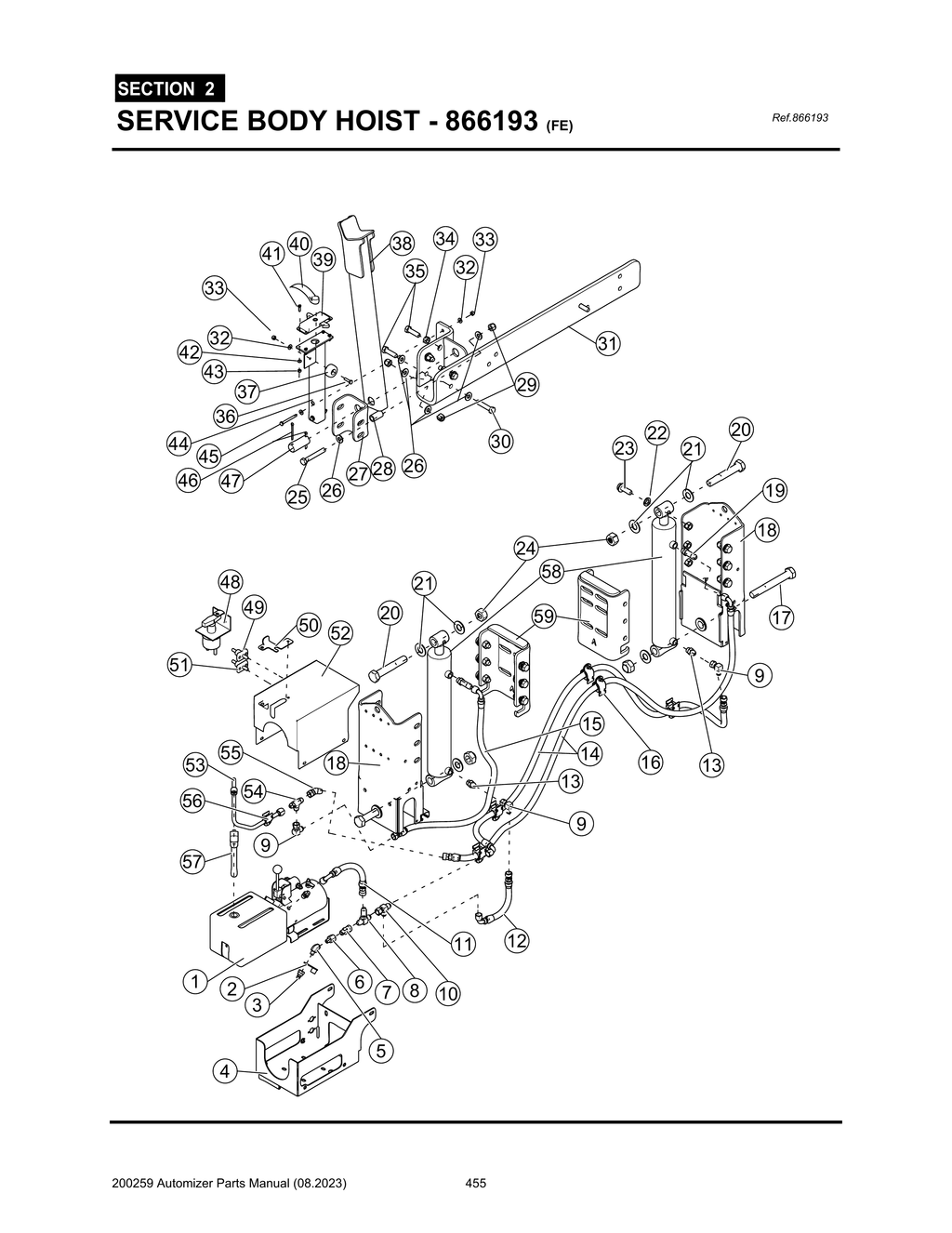 Automizer - PG 455 - Section 2 - SERVICE BODY HOIST - 866193 (FE)