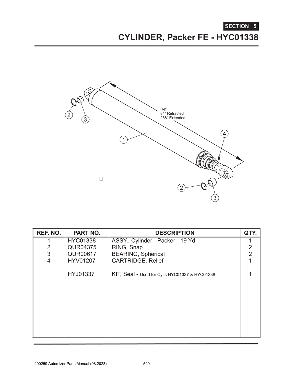 Automizer - PG 520 - Section 5 - CYLINDER, Packer FE - HYC01338