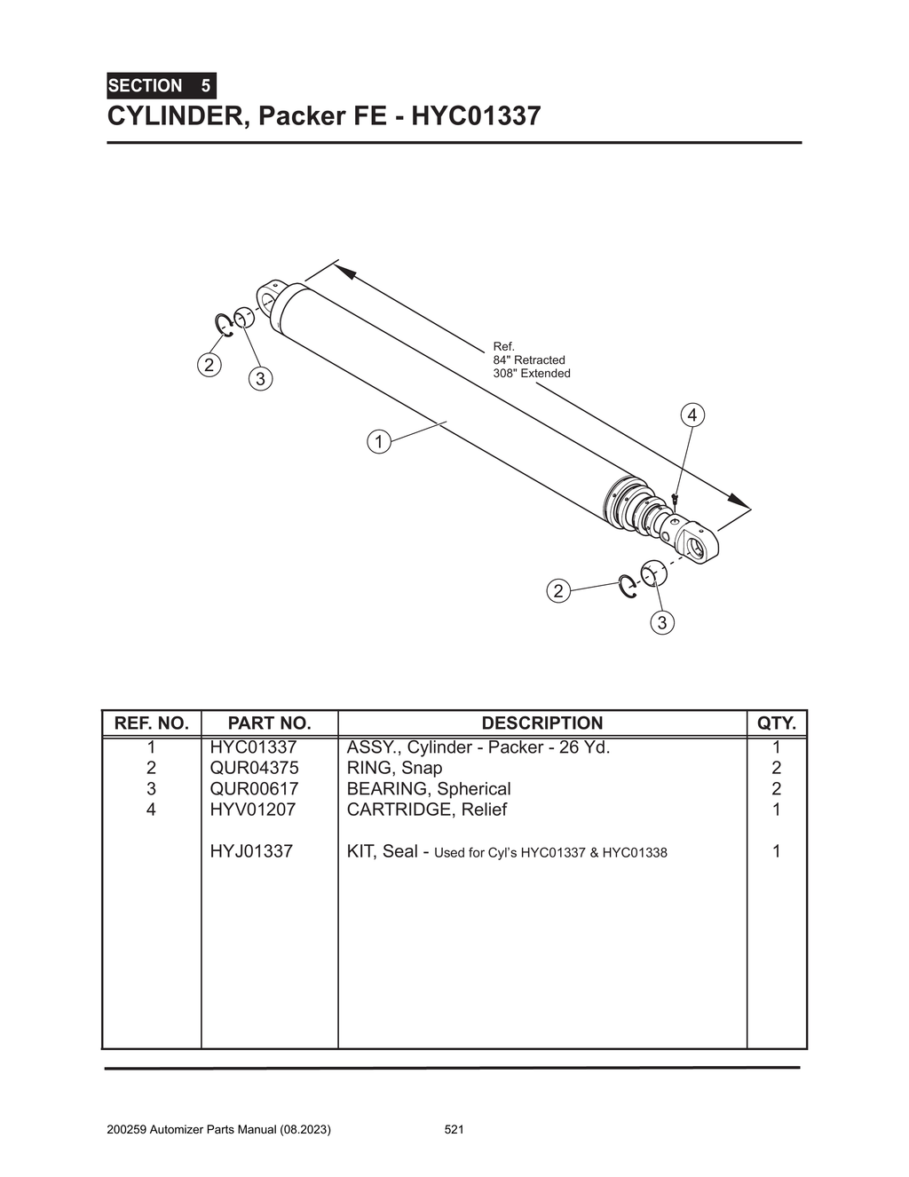 Automizer - PG 521 - Section 5 - CYLINDER, Packer FE - HYC01337