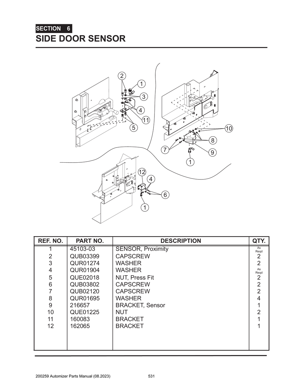 Automizer - PG 531 - Section 6 - SIDE DOOR SENSOR