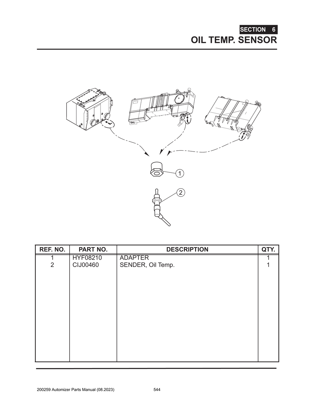 Automizer - PG 544 - Section 6 - OIL TEMP. SENSOR