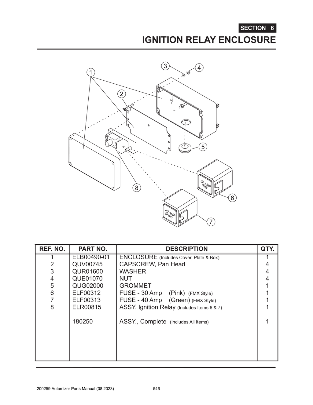 Automizer - PG 546 - Section 6 - IGNITION RELAY ENCLOSURE