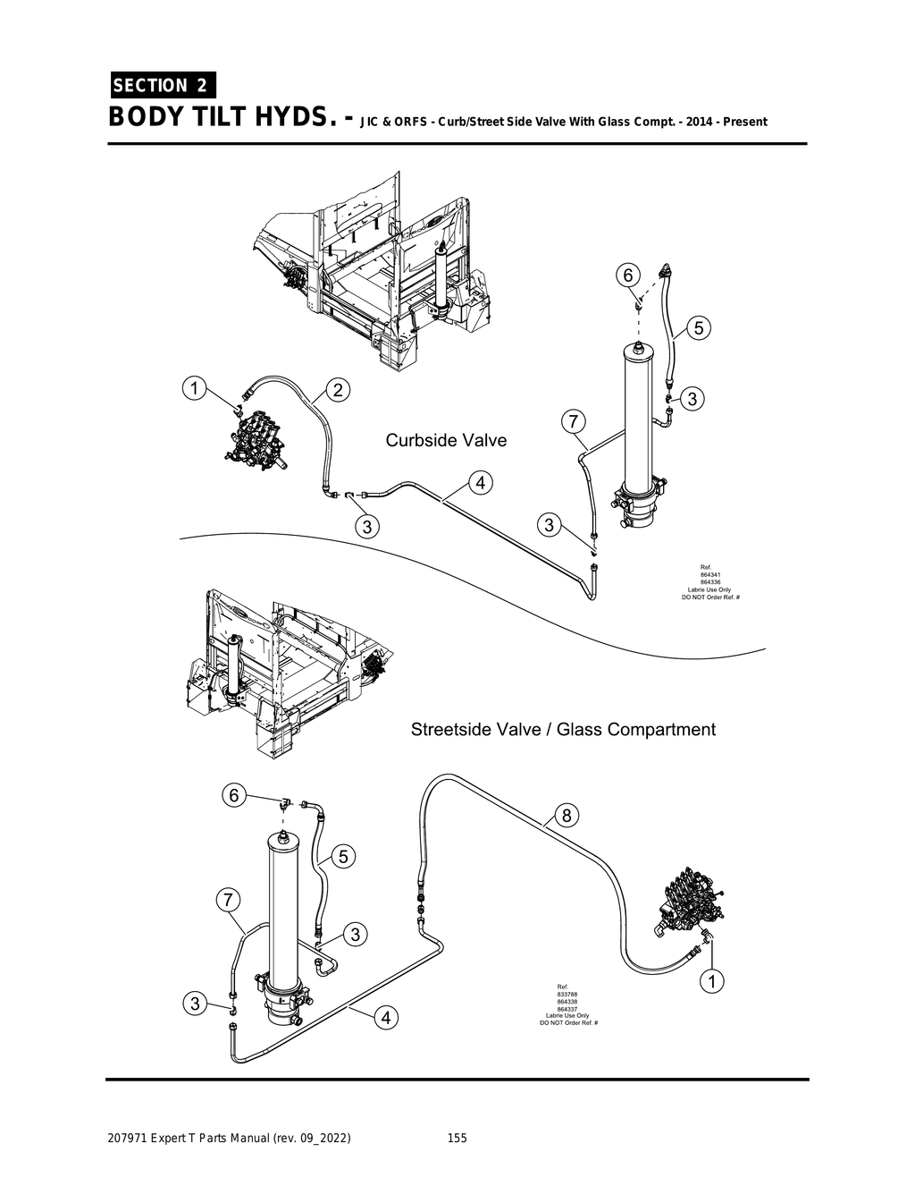 EXPERT - PG 155 - Section 2 - BODY TILT HYDS. - JIC & ORFS - Curb/Street Side Valve With Glass Compt. - 2014 - Present