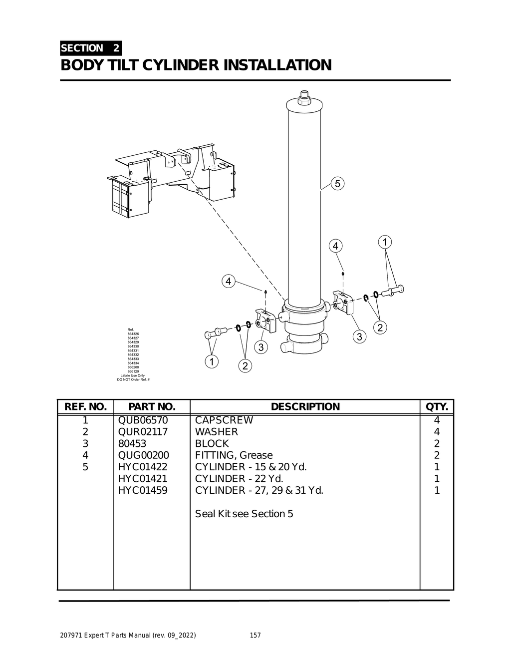 EXPERT - PG 157 - Section 2 - BODY TILT CYLINDER INSTALLATION