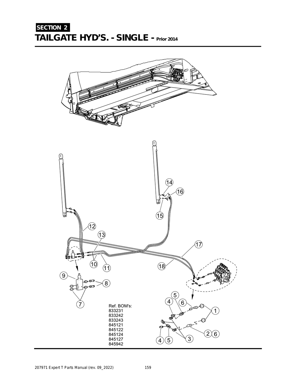 EXPERT - PG 159 - Section 2 - TAILGATE HYD’S. - SINGLE - Prior 2014
