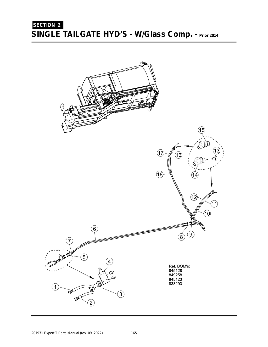 EXPERT - PG 165 - Section 2 - SINGLE TAILGATE HYD’S - W/Glass Comp. - Prior 2014