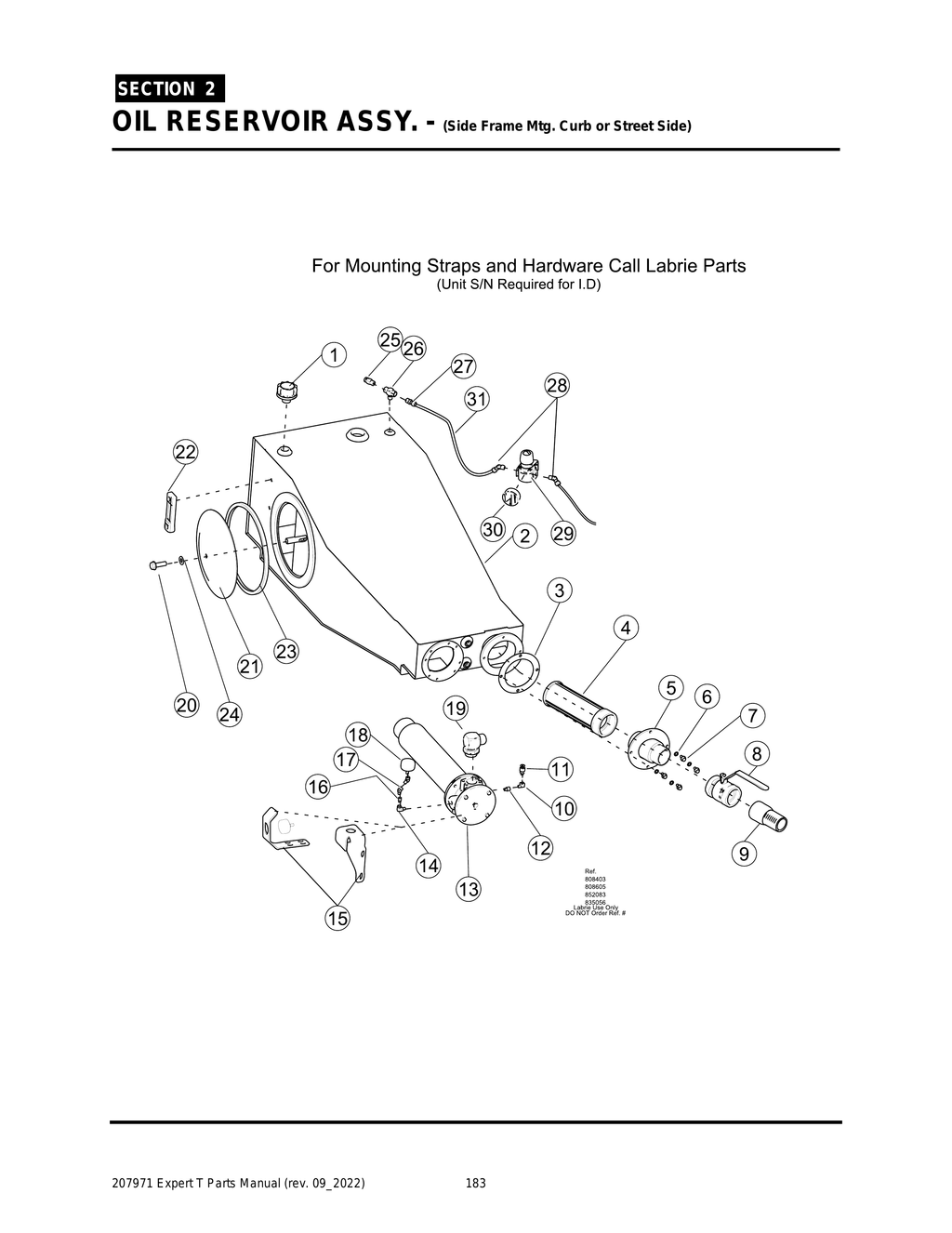 EXPERT - PG 183 - Section 2 - OIL RESERVOIR ASSY. - (Side Frame Mtg. Curb or Street Side)