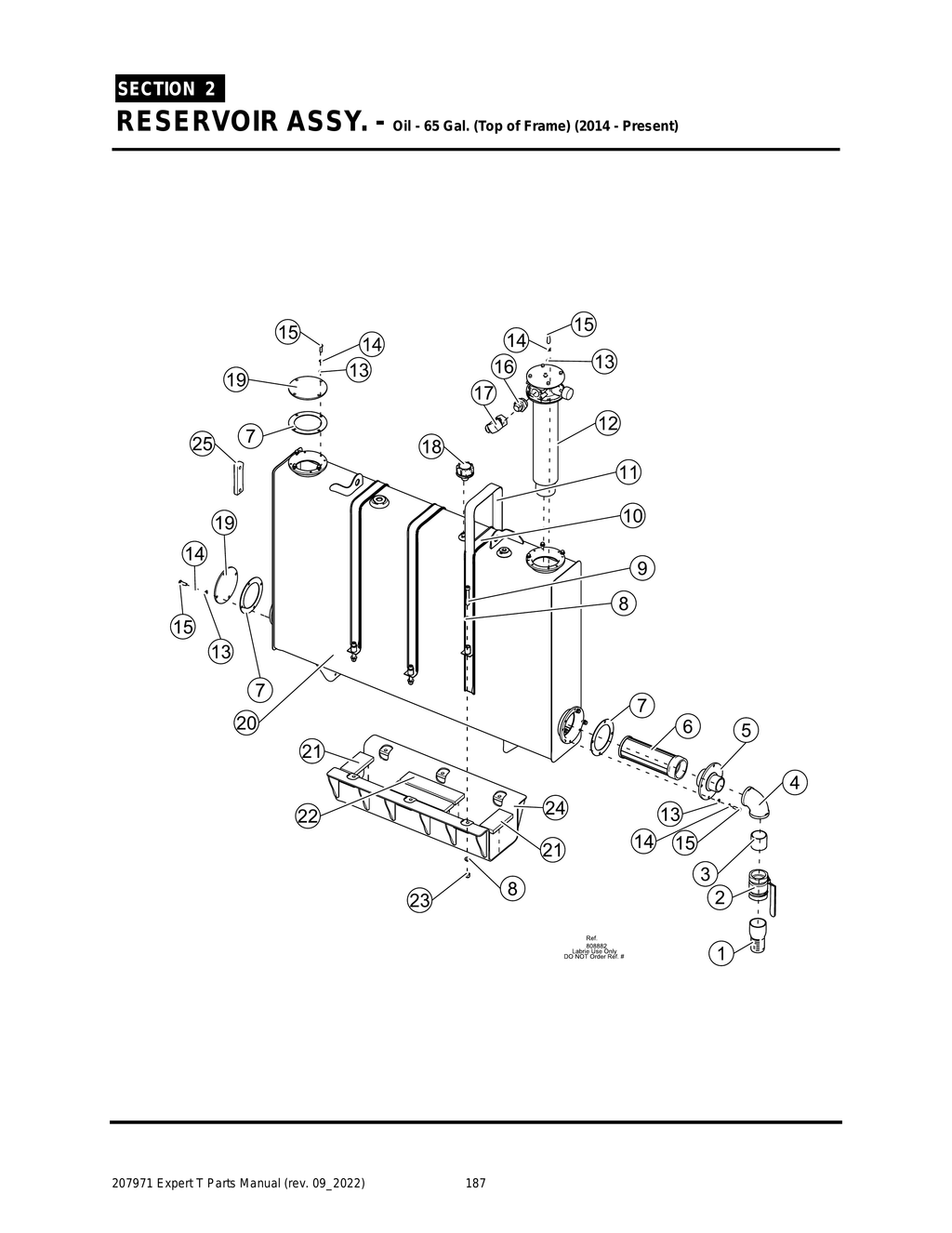 EXPERT - PG 187 - Section 2 - RESERVOIR ASSY. - Oil - 65 Gal. (Top of Frame) (2014 - Present)