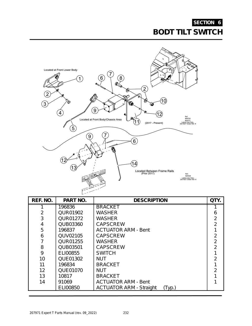 EXPERT - PG 232 - Section 6 - BODT TILT SWITCH